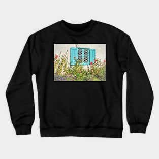 Old Cottage Window With Shutters Crewneck Sweatshirt